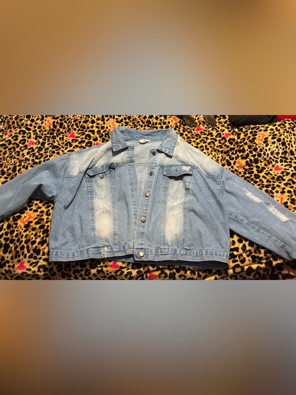Light Blue Distressed Denim Jacket